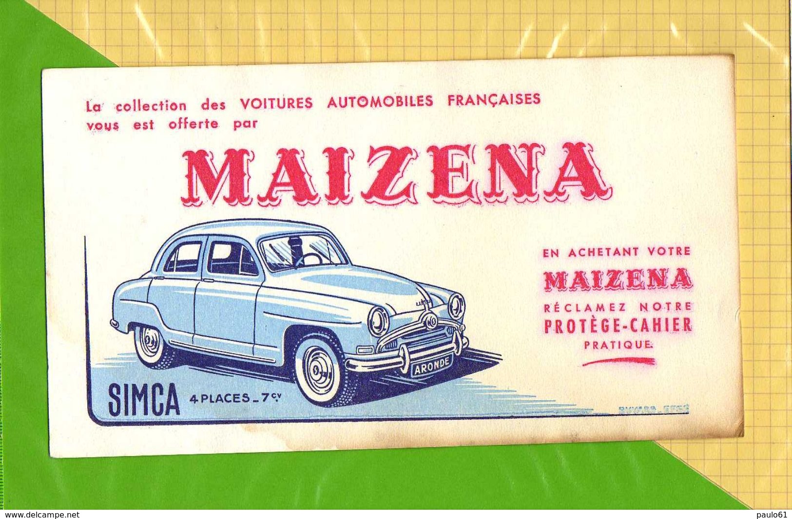 BUVARD . BLOTTER  : MAIZENA  SIMCA  4 Places 7 CV - Automobile