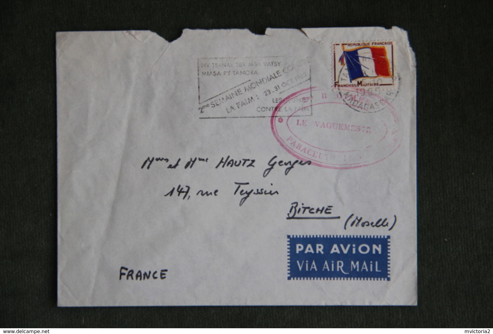 Lettre De MADAGASCAR à FRANCE ( Franchise Militaire) - Tampon 2ème Régiment Parachutiste. - Madagascar (1960-...)