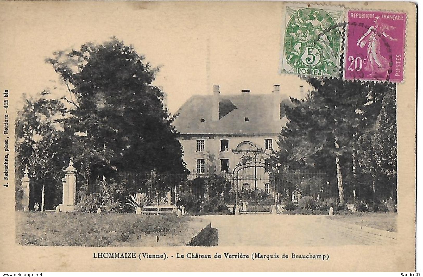 CPA (86)  LHOMMAIZE.  Le Château De Verrière (Marquis De Beauchamp).  .B278 - Autres & Non Classés