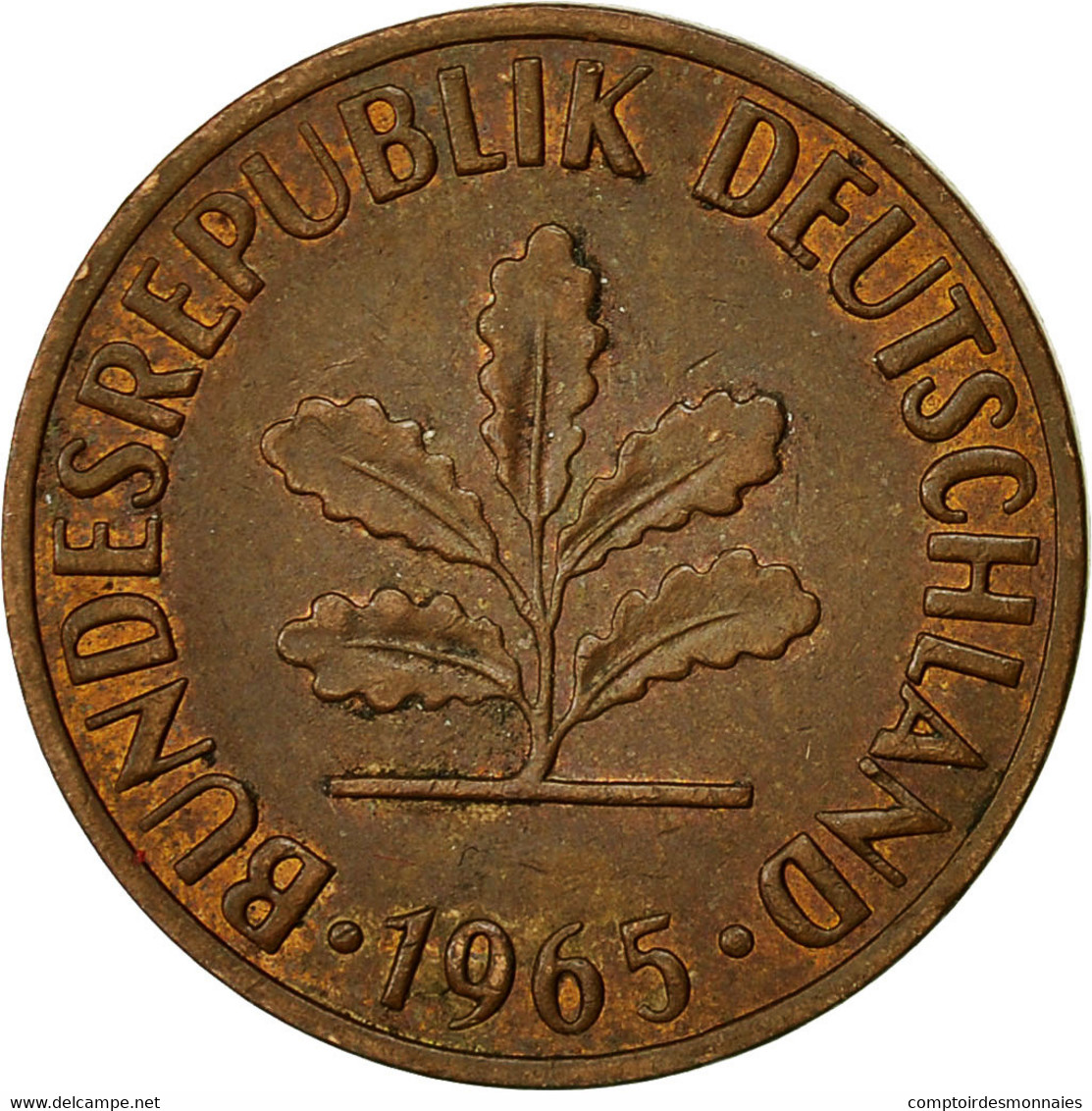 Monnaie, République Fédérale Allemande, 2 Pfennig, 1965, Karlsruhe, TTB - 2 Pfennig