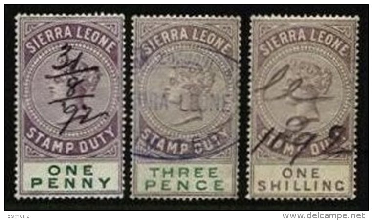 SIERRA LEONE, Revenues, B&amp;H 5/6, 8, Used, F/VF, Cat. &pound; 16 - Sierra Leone (...-1960)