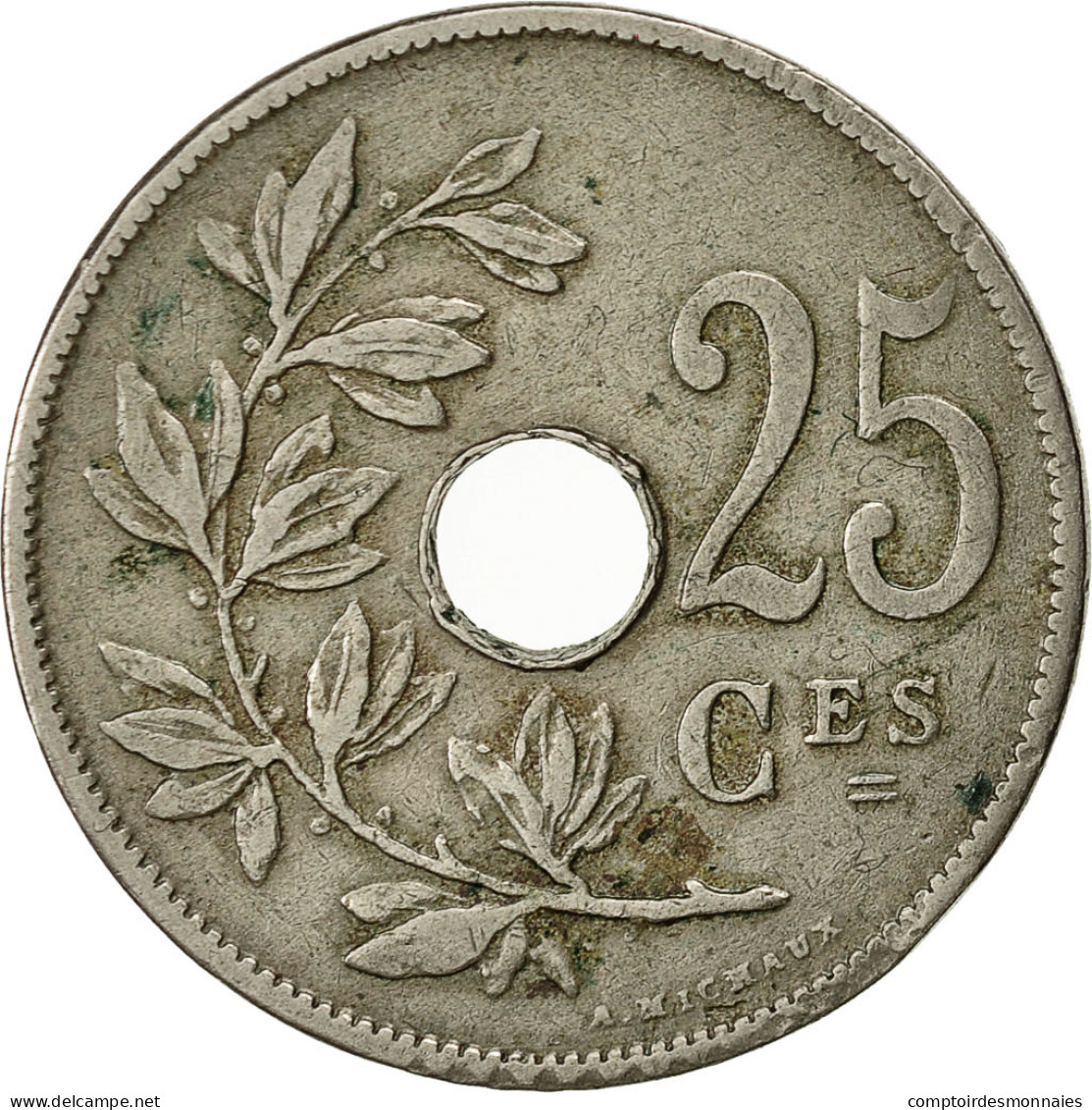 Monnaie, Belgique, 25 Centimes, 1909, TTB, Copper-nickel, KM:62 - 25 Cents