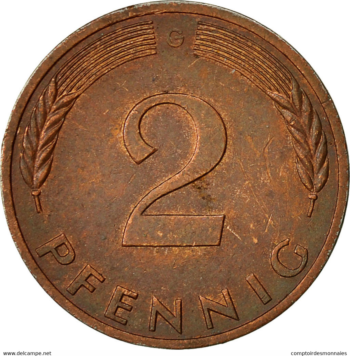 Monnaie, République Fédérale Allemande, 2 Pfennig, 1977, Karlsruhe, TTB+ - 2 Pfennig