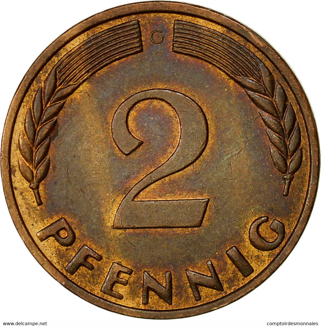 Monnaie, République Fédérale Allemande, 2 Pfennig, 1966, Karlsruhe, TTB - 2 Pfennig