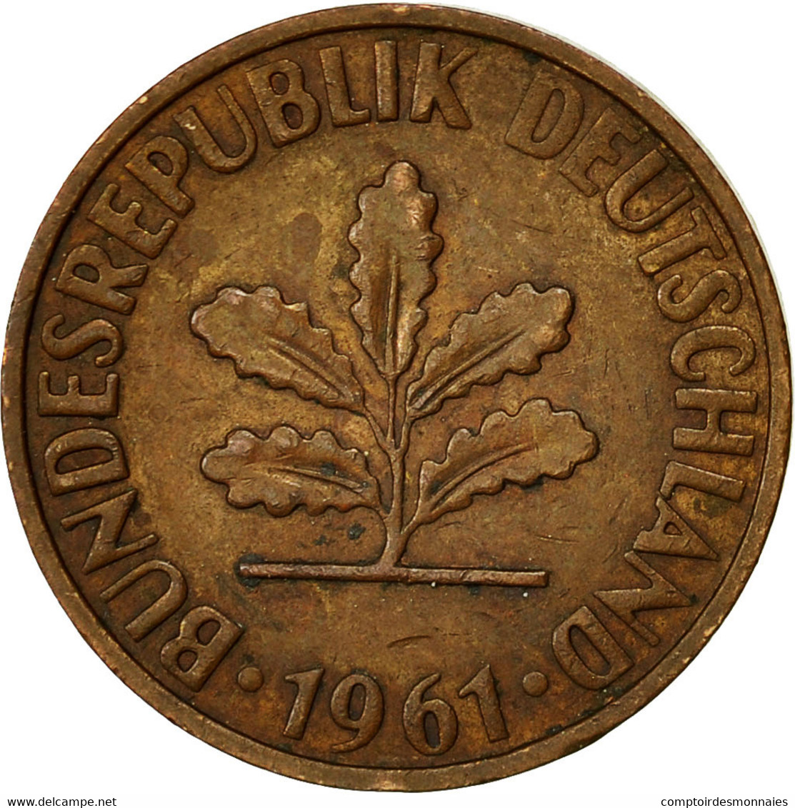 Monnaie, République Fédérale Allemande, 2 Pfennig, 1961, Munich, TTB, Bronze - 2 Pfennig