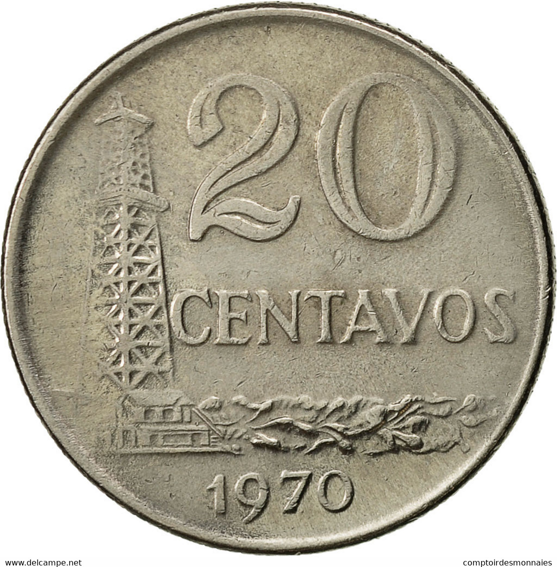 Monnaie, Brésil, 20 Centavos, 1970, TTB+, Stainless Steel, KM:Pr3 - Brazil