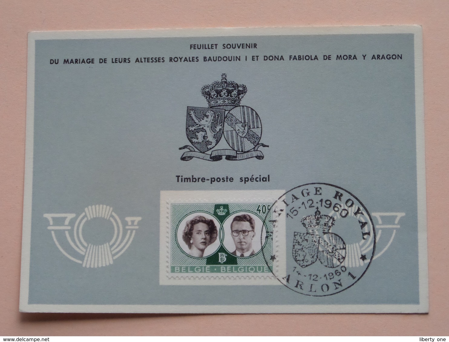 Souvenir De MARIAGE Van BOUDEWIJN En FABIOLA De Mora Y Aragon - Anno 1960 : Stamp ARLON 1 ( Voir Photo ) ! - Cartas Commemorativas - Emisiones Comunes [HK]