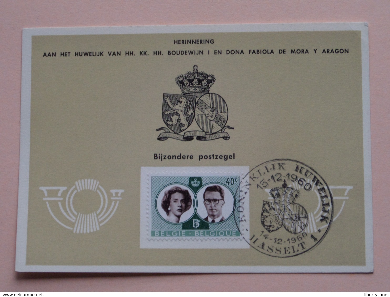 HERINNERING HUWELIJK Van BOUDEWIJN En FABIOLA De Mora Y Aragon - Anno 1960 : Stamp HASSELT 1 ( Voir Photo ) ! - Cartas Commemorativas - Emisiones Comunes [HK]