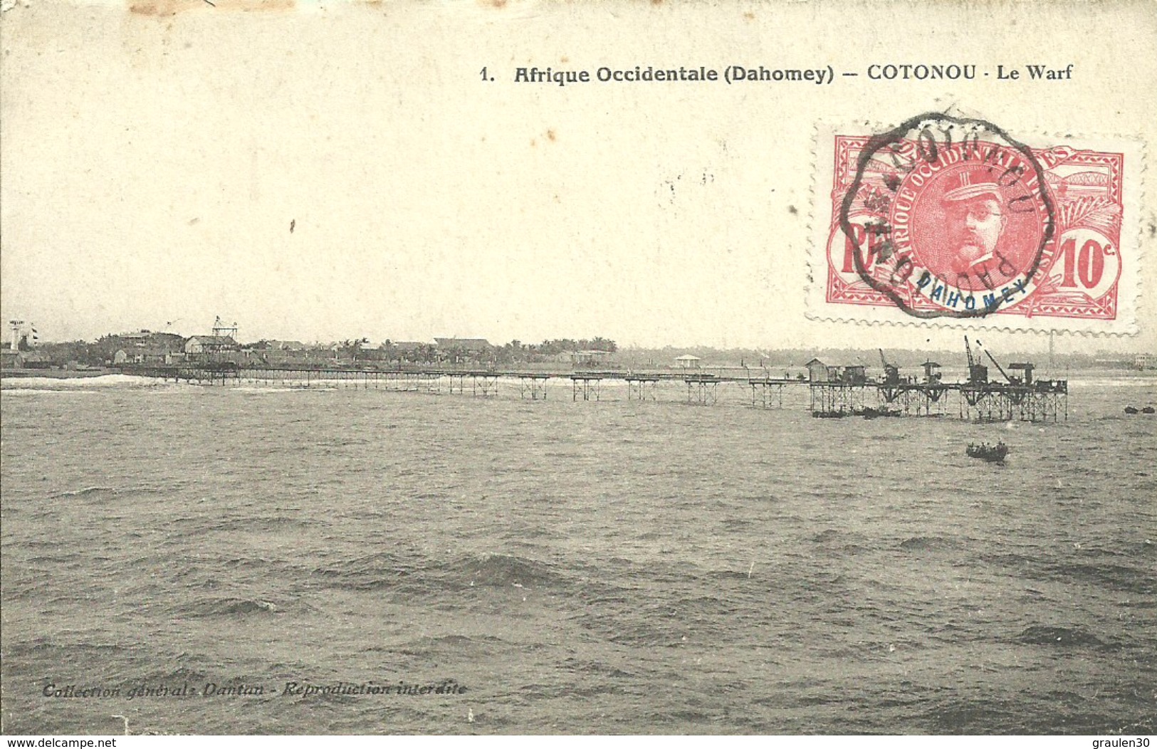 Sur CPA : Cachet CONVOYEUR De PAQUIONAN à COTONOU - 1906 - - Briefe U. Dokumente