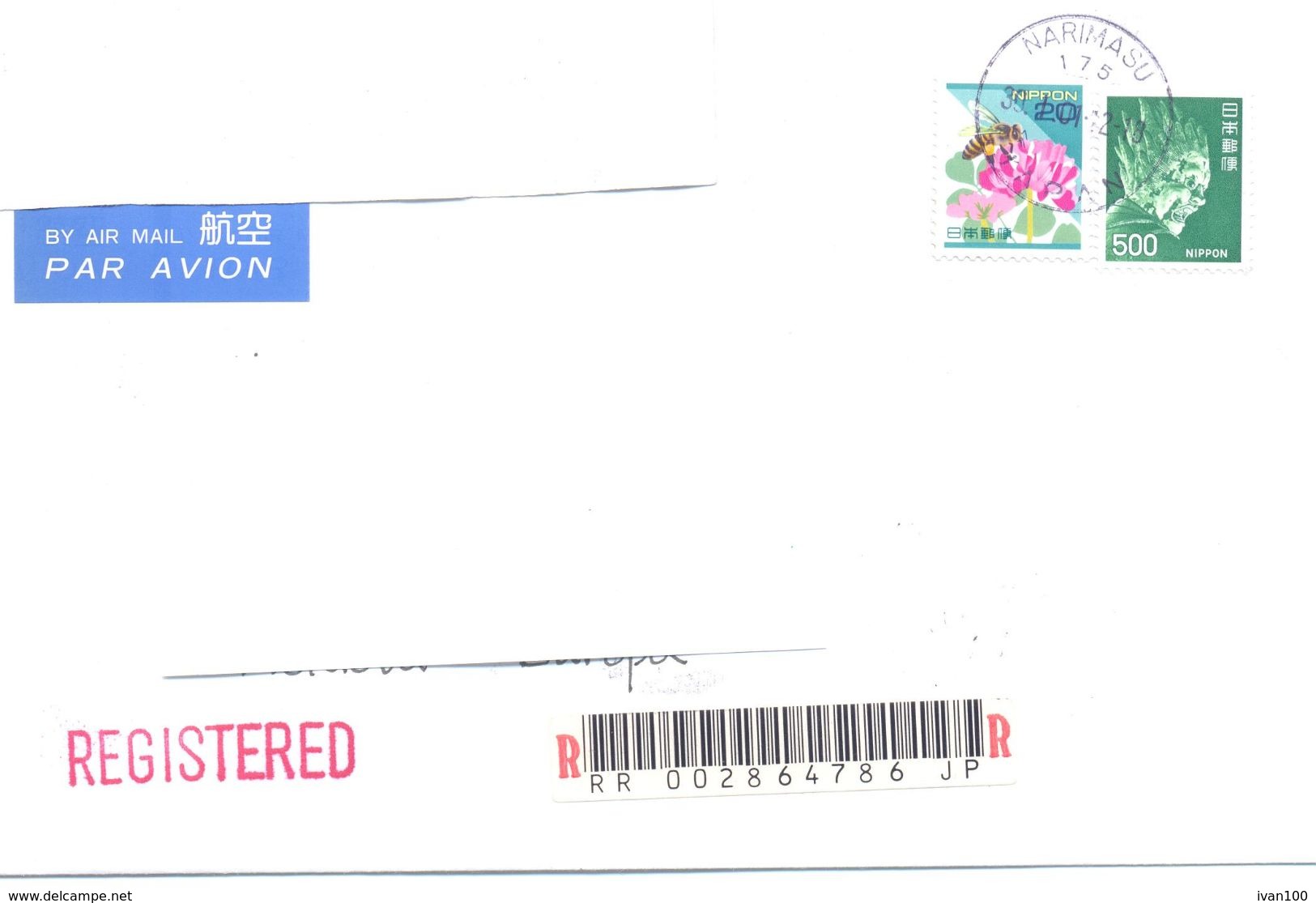 2001. Japan, The Letter Sent By Registered Air-mail Post To Moldova - Briefe U. Dokumente