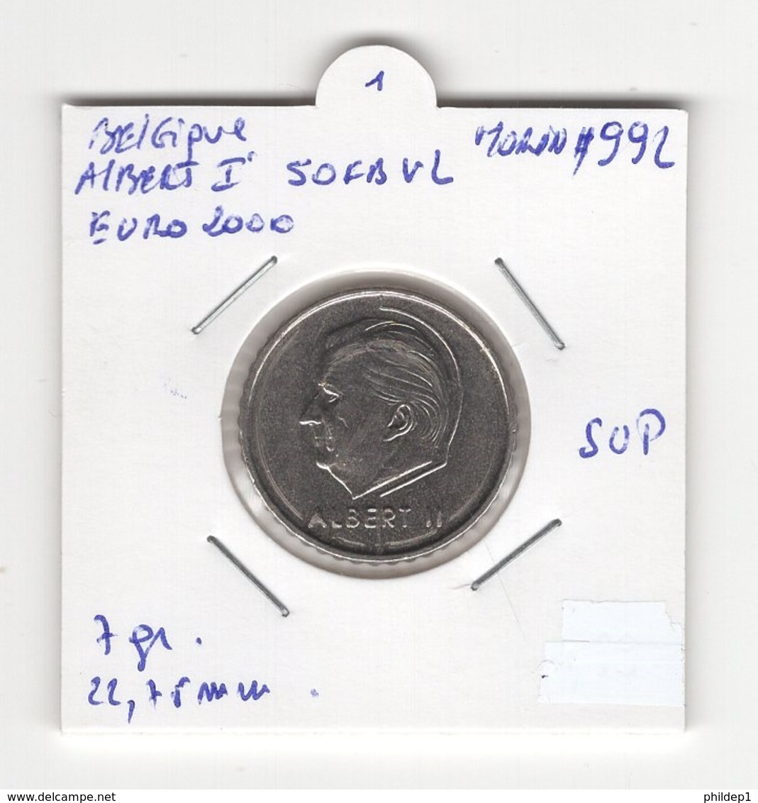 Belgique. Albert II. 50 FB Euro 2000 VL. SUP - 50 Francs