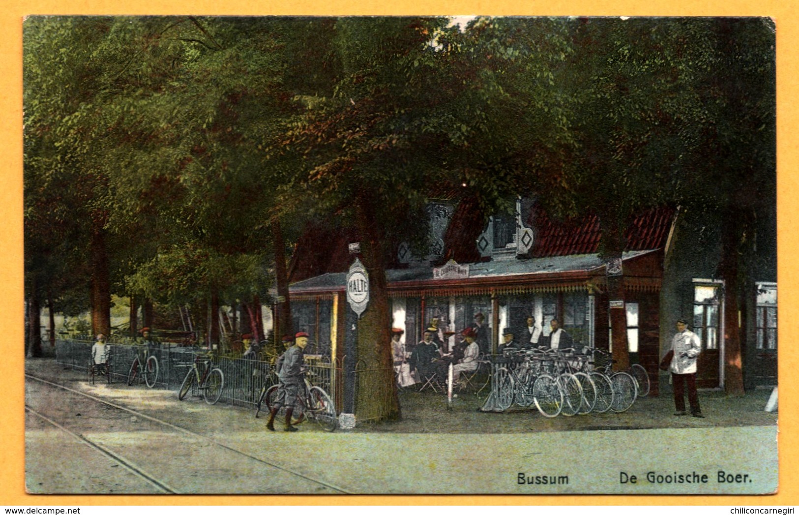 Bussum - De Gooische Boer - Restaurant - Halte - Bicyclette - Animée - Colorisée - Bussum