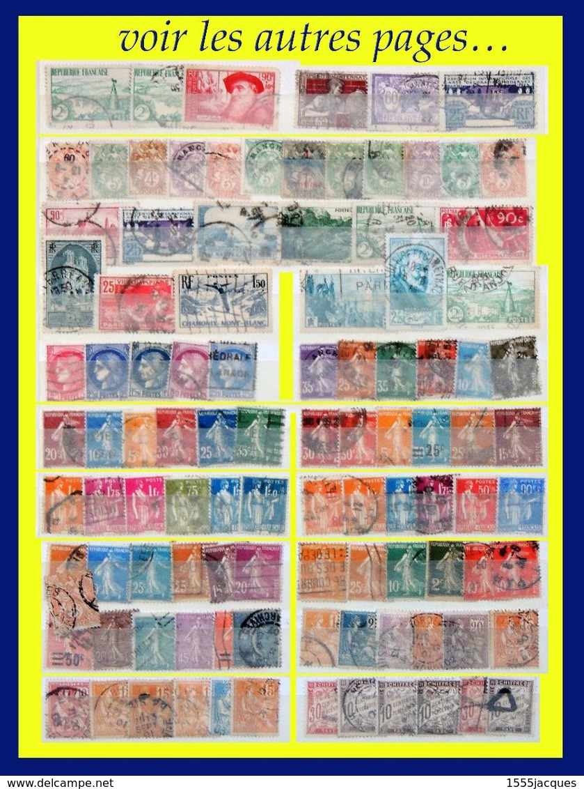 FRANCE VRAC : ENVIRON 600 OBLITÉRÉS 1900-1939 À TRIER - BEAUCOUP DE ST / 2e CHOIX OU OBLITÉRATIONS LOURDES - - Lots & Kiloware (mixtures) - Max. 999 Stamps