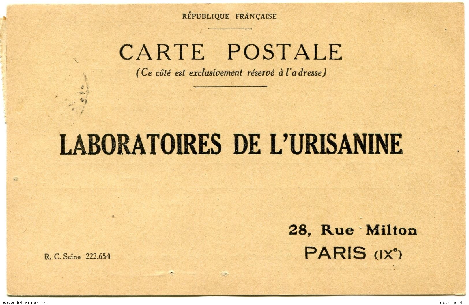 TURQUIE CARTE POSTALE BON POUR UN FLACON ECHANTILLON D'URISANINE DEPART (CONSTANTINOPLE) 3-3-2? POUR LA FRANCE - Cartas & Documentos