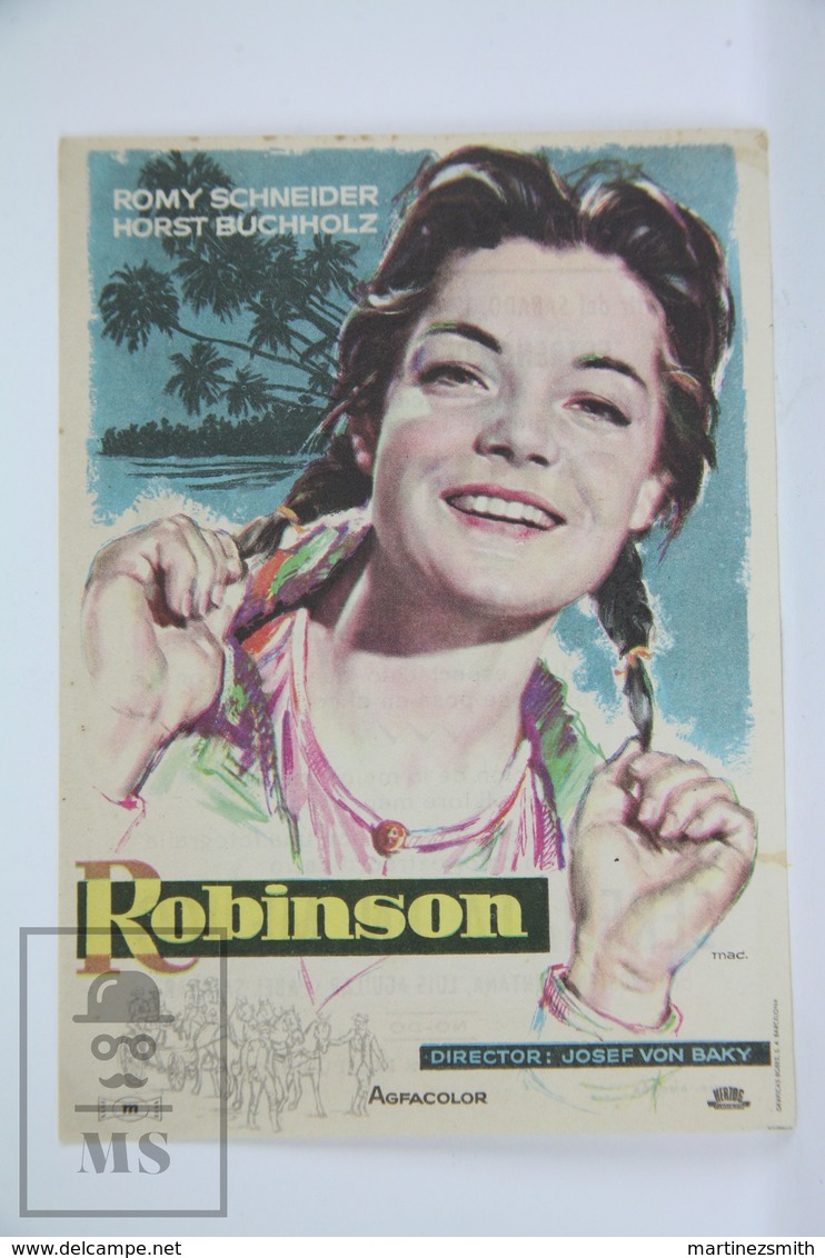 1957 Cinema/ Movie Advertising Leaflet - Robinson Soll Nicht Sterben - Romy Schneider - Cinema Advertisement