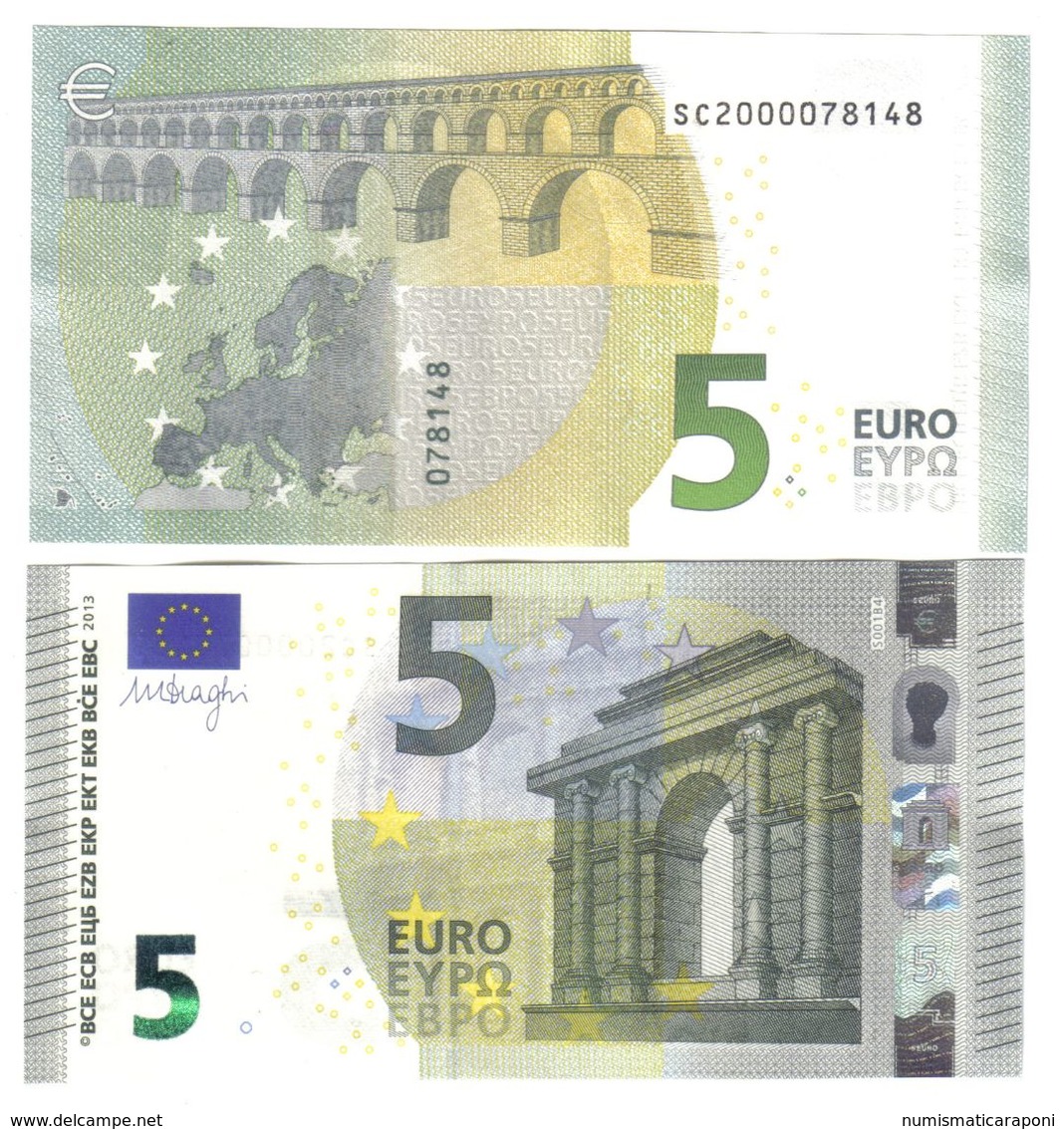 5 €  ITALIA DRAGHI  FDS UNC DA MAZZETTA Soudoyer SC  S001B4 Cod.€.107 - 5 Euro