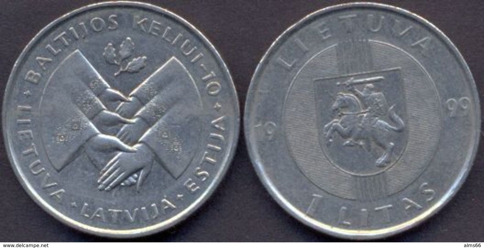 Lithuania 1 Litas  1999 XF  - Baltic Way - Lithuania