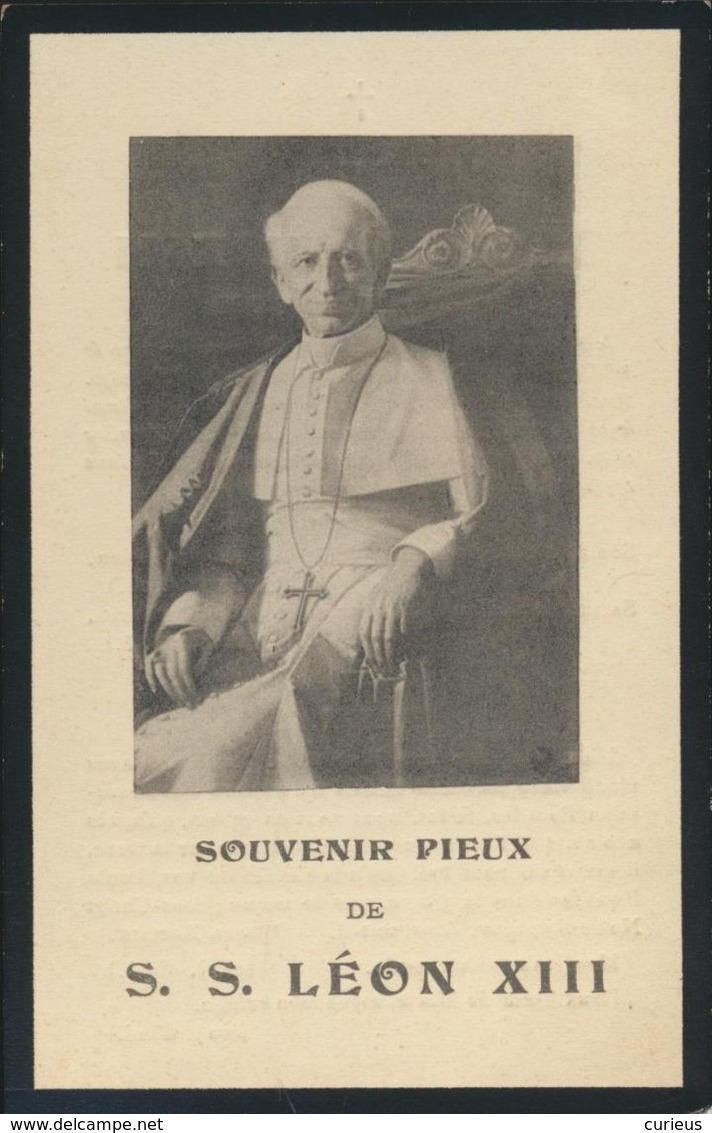 IMAGE MORTUAIRE   DOODSPRENTJE * PAUS S.S. LEON XIII * + 1903 * - Obituary Notices