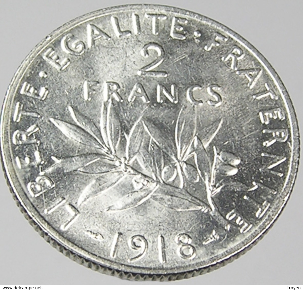 2 Francs - Semeuse - France - 1918  - Argent - TTB - - Andere & Zonder Classificatie