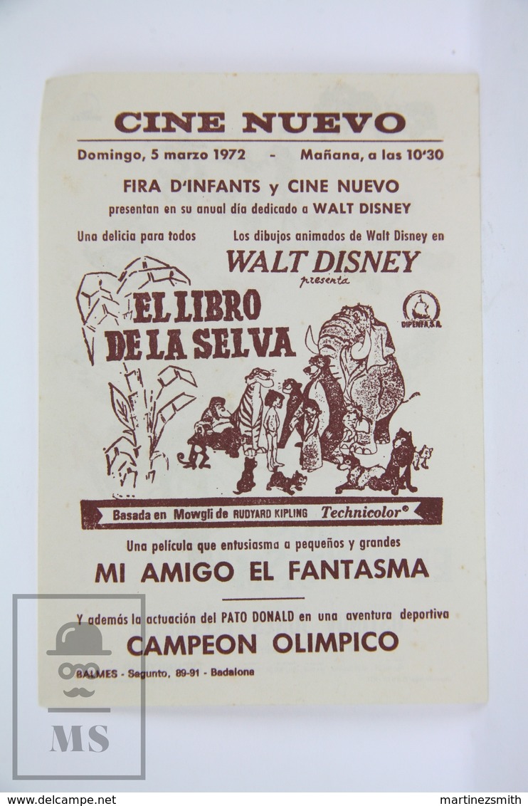 1968 Cinema/ Movie Advertising Leaflet -Walt Disney, Blackbeard's Ghost - Peter Ustinov,  Dean Jones,  Suzanne Pleshette - Cinema Advertisement