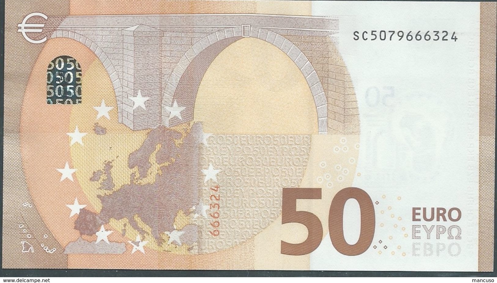 50 EURO ITALIA  SC  S010  Ch. "07"  - DRAGHI   UNC - 50 Euro