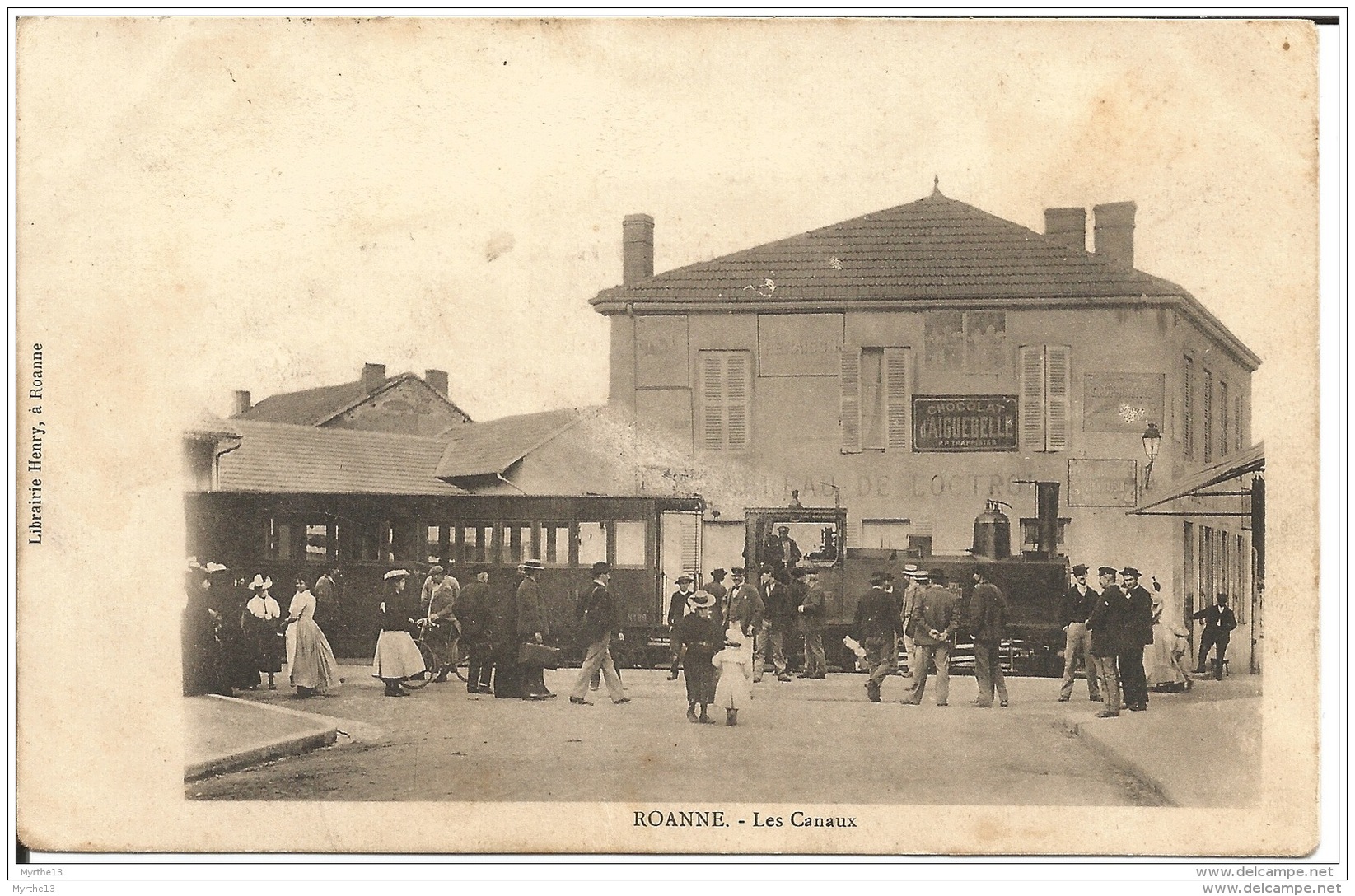 42  ROANNE  Les Canaux - Gares - Avec Trains