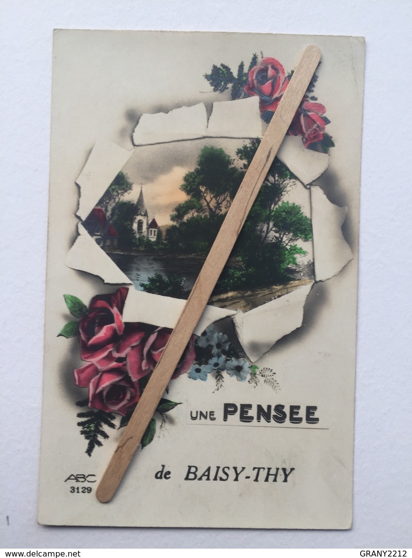 GENAPPE « UNE PENSÉE DE BAISY-THY « Panorama,bouquets De Roses ,fantaisie (1939) Édit A.B.C.nº 3129. - Genappe