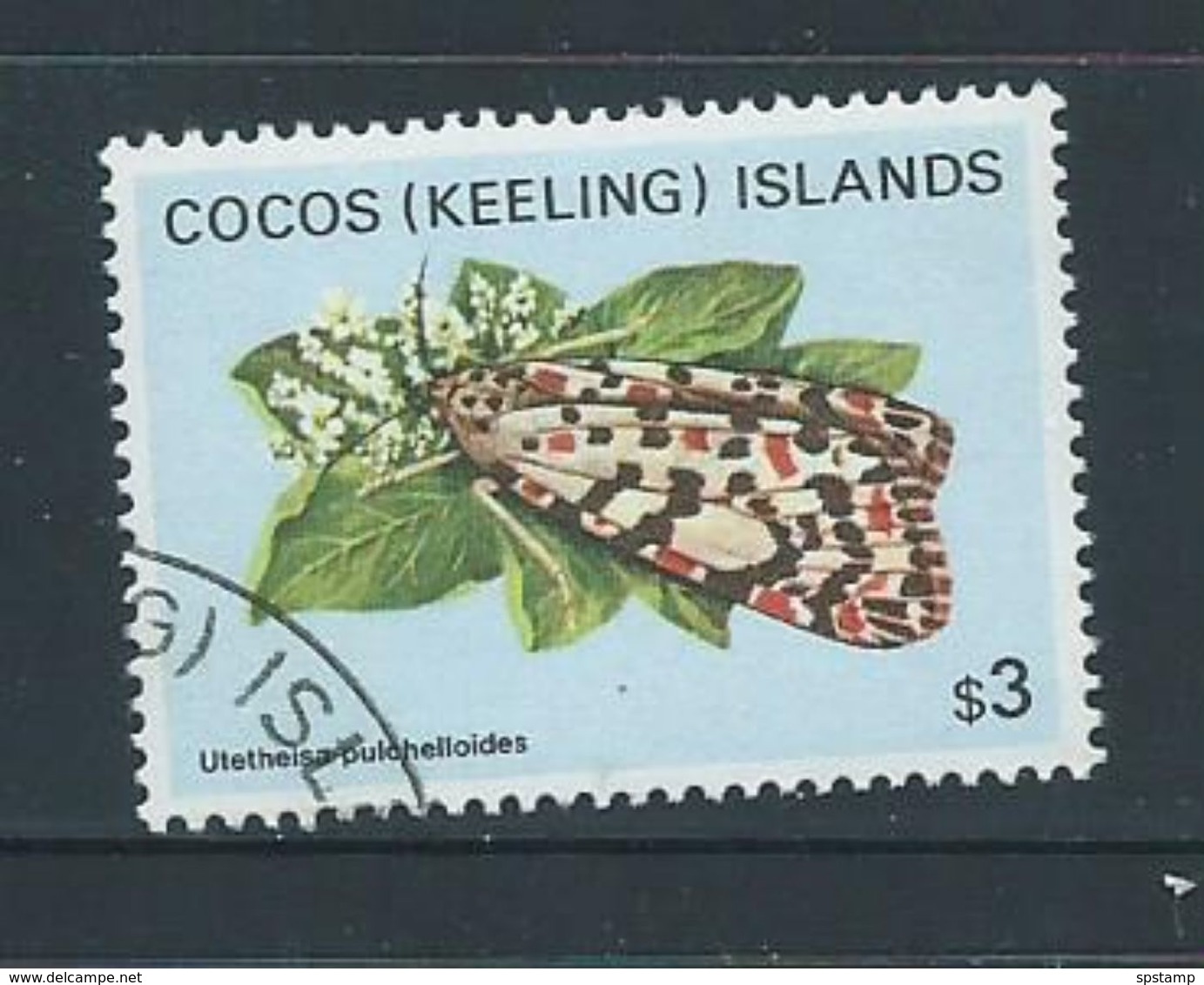 Cocos Keeling Island 1982 Butterfly & Moths $3 Definitive FU - Cocos (Keeling) Islands