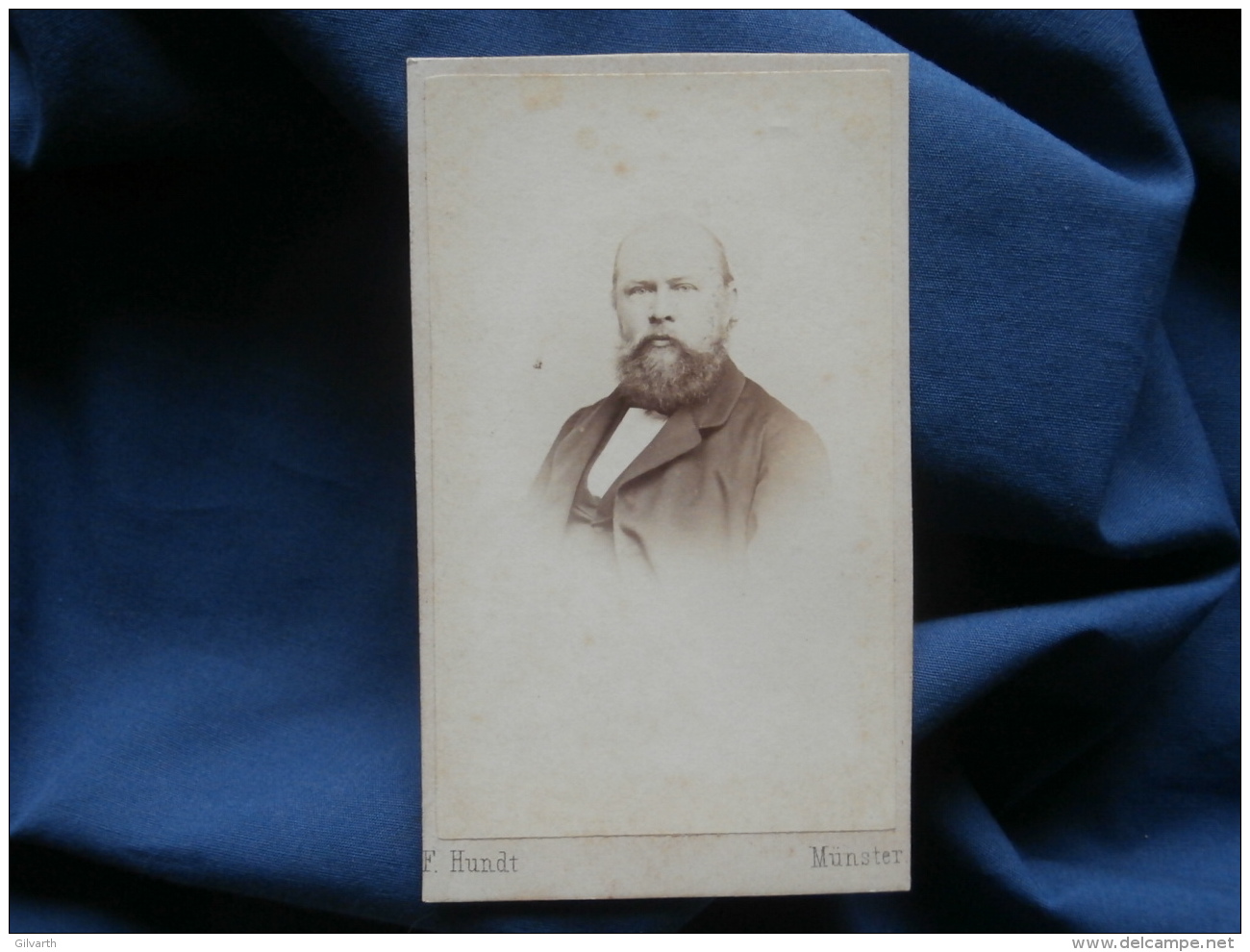 CDV Photo F. Hundt In Münster - Porträt Mann Identifiziert 1867 Datiert, Portrait Homme Barbu Daté 1867 L345 - Ancianas (antes De 1900)