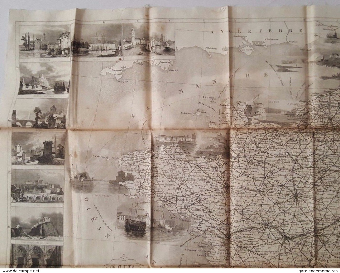 Ancienne Carte Routière De France Sur Soie - Dopter Editeur - Blanchard - Charle - Cartes Routières