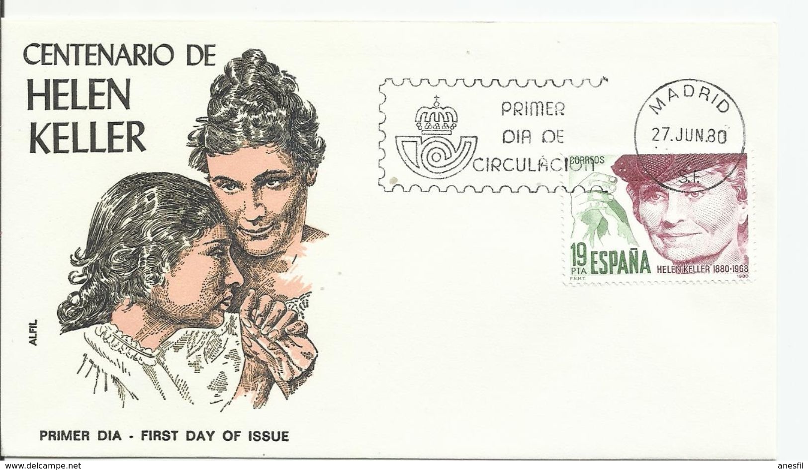 España. 1980. La Hacienda Pública Y Los Borbones Y Centenario De Helen Keller. - FDC