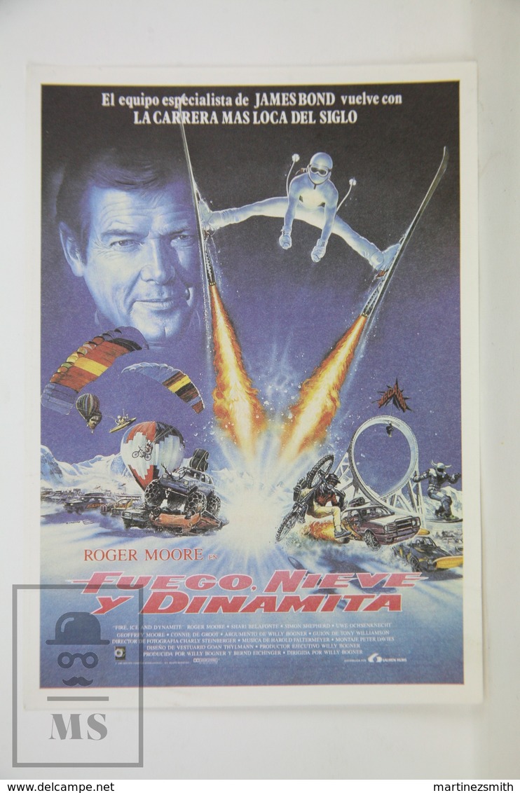 1990 Cinema/ Movie Advertising Leaflet - Feuer, Eis & Dynamit (Fire, Ice & Dynamite) - Roger Moore,  Shari Belafonte - Cinema Advertisement