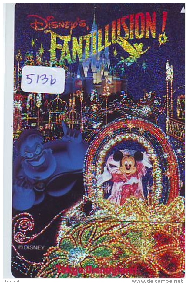 Télécarte Dorée Japon * 110-174924 * DISNEY- Mickey (5136) Fantillusion Disneyland Japan Gold Phonecard Telefonkarte - Disney