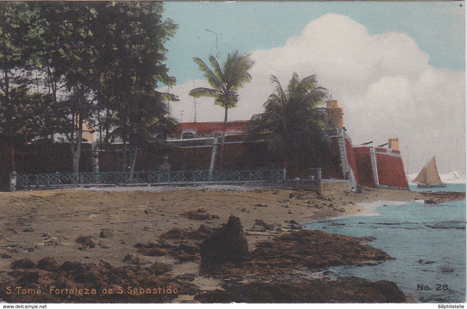 SAO TOME E PRINCIPE 1930 CARTE POSTALE FORTALEZA DE S.SEBASTIAO - Sao Tome And Principe