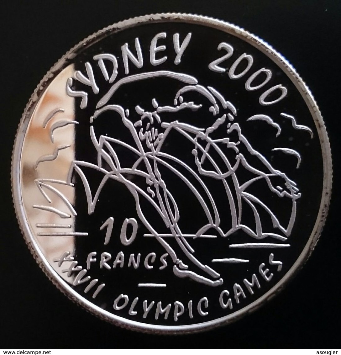 Congo Democratic Republic 10 Francs 1999 SILVER PROOF "Sydney 2000" Free Shipping Via Registered Air Mail - Congo (Repubblica Democratica 1998)