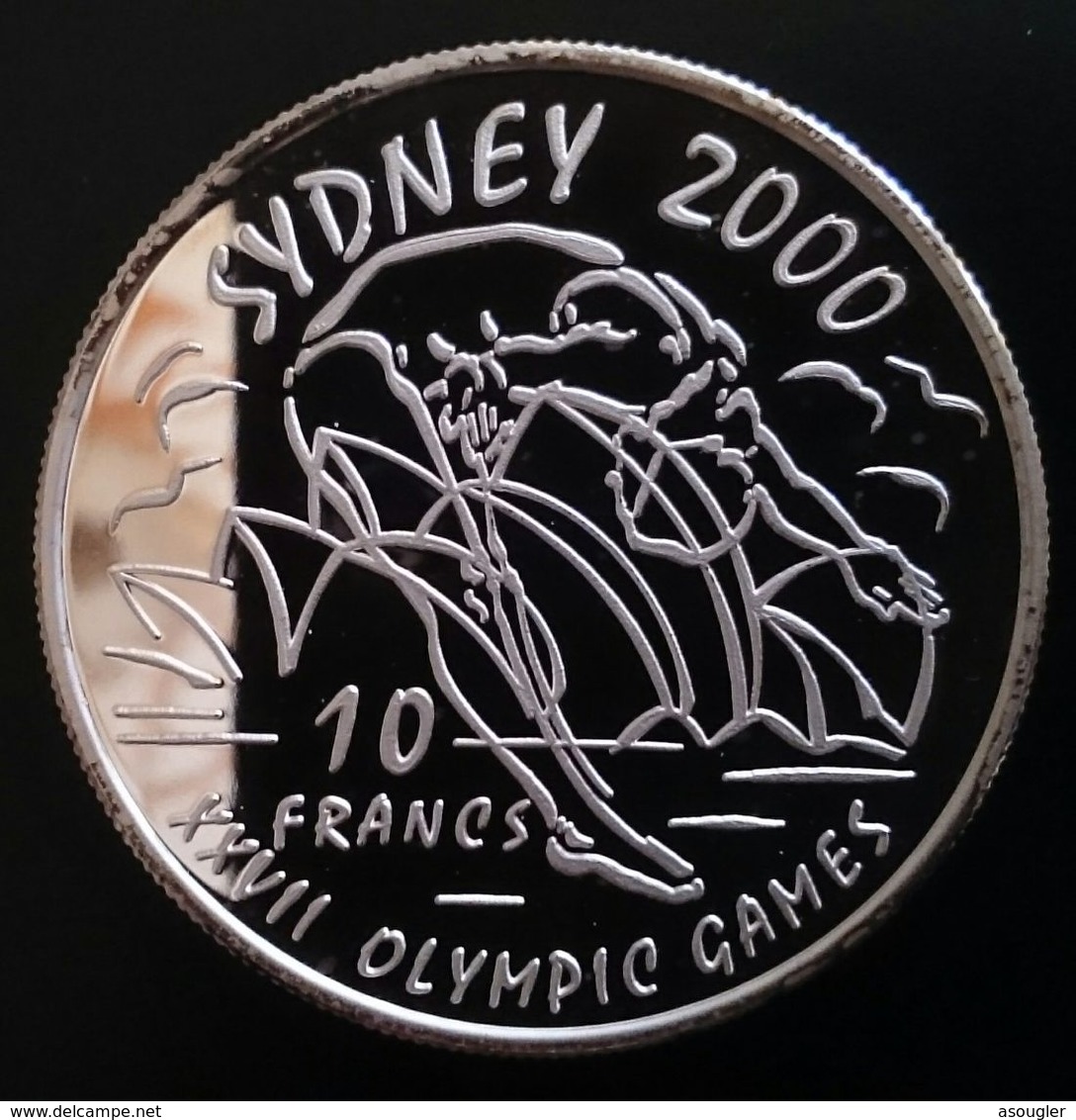 Congo Democratic Republic 10 Francs 1999 SILVER PROOF "Sydney 2000" Free Shipping Via Registered Air Mail - Congo (Democratic Republic 1998)
