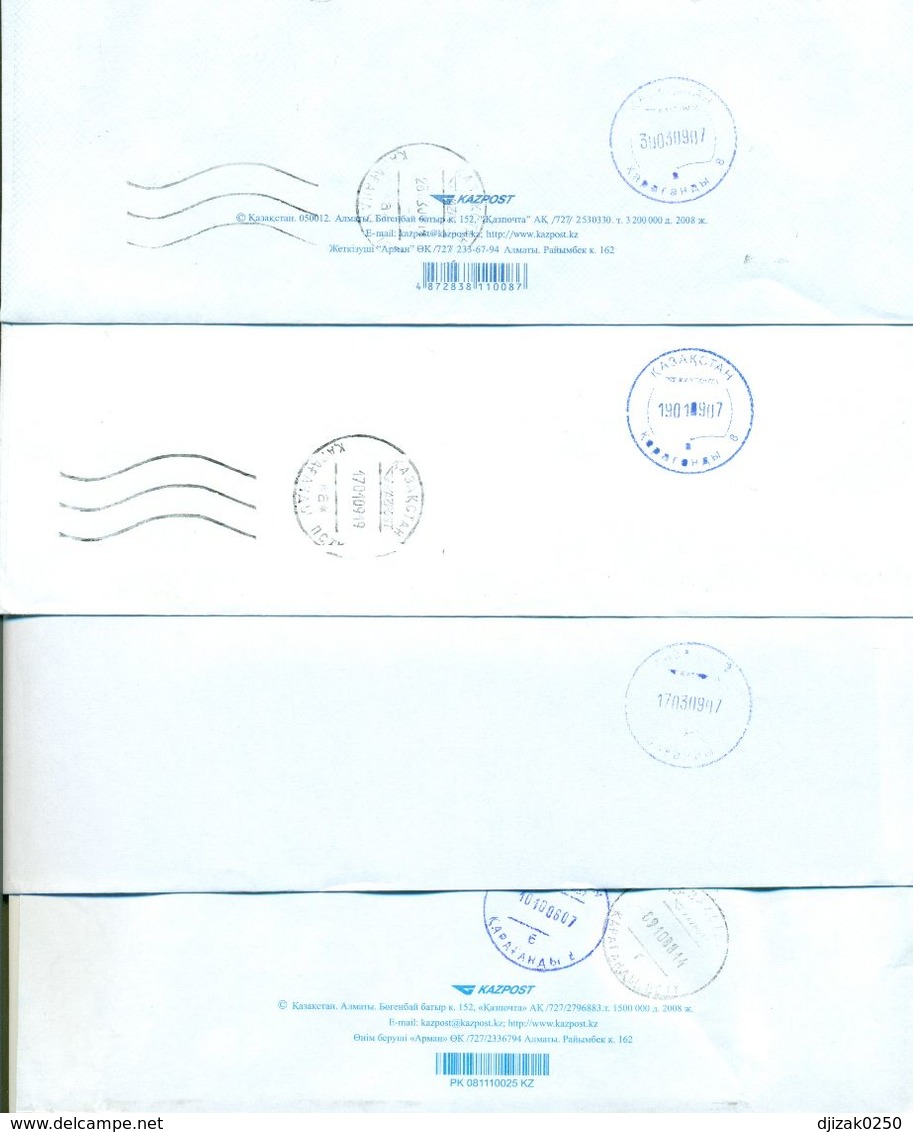 Kazakhstan.Four Envelopes Past The Mail. - Kazachstan