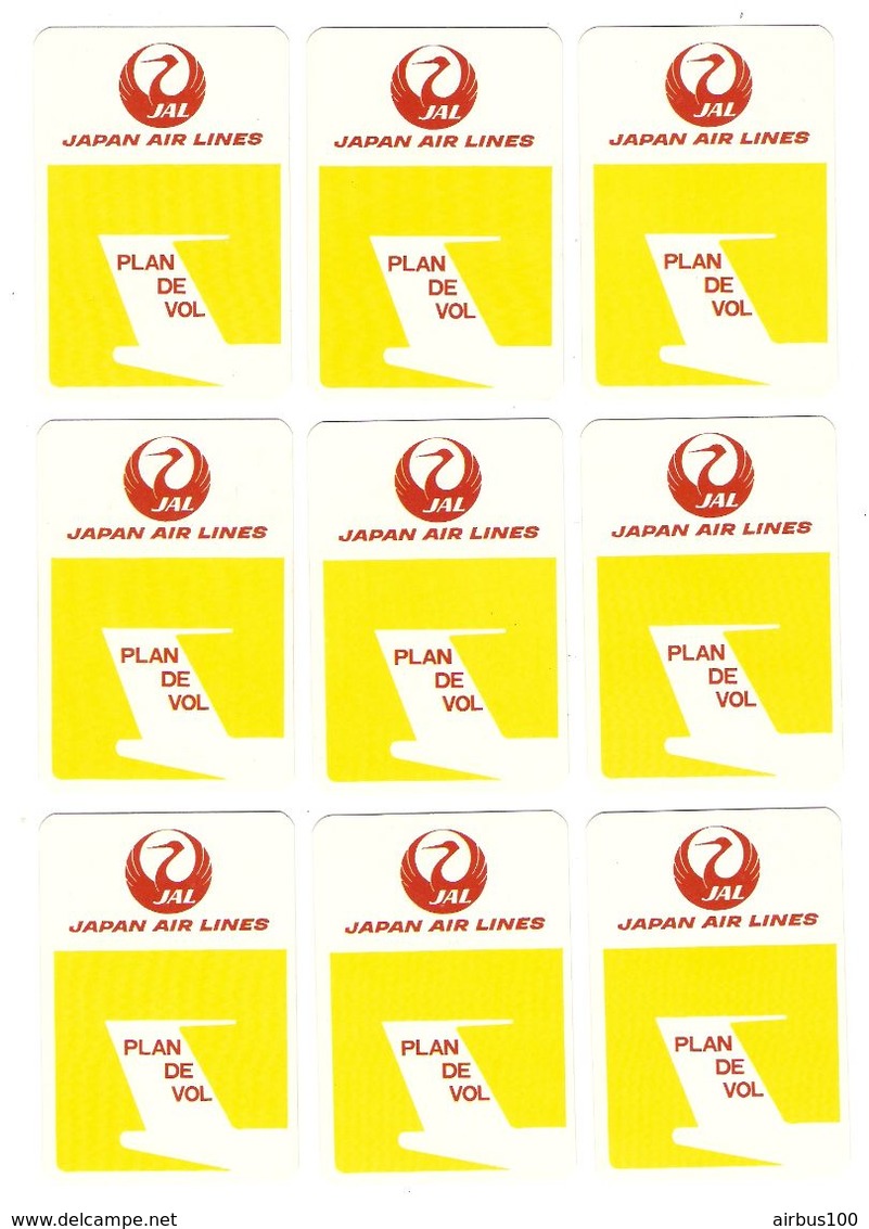 AVION - AVIATION - 18 CARTES JEU DE SOCIÉTÉ JAPAN AIR LINES PLAN DE VOL - TOUTES SCANNÉES RECTO VERSO - Speelkaarten