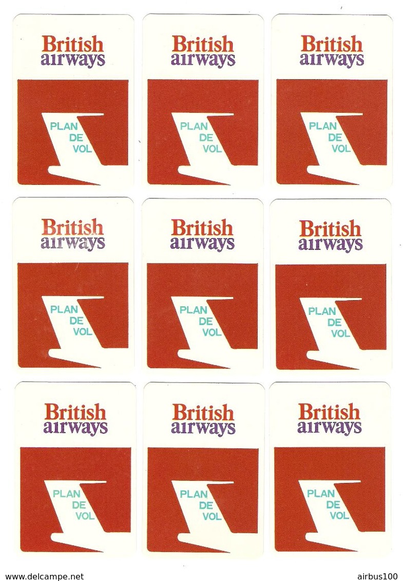 AVION - AVIATION - 18 CARTES JEU DE SOCIÉTÉ BRITISH AIRWAYS PLAN DE VOL - TOUTES SCANNÉES RECTO VERSO - Jeux De Cartes