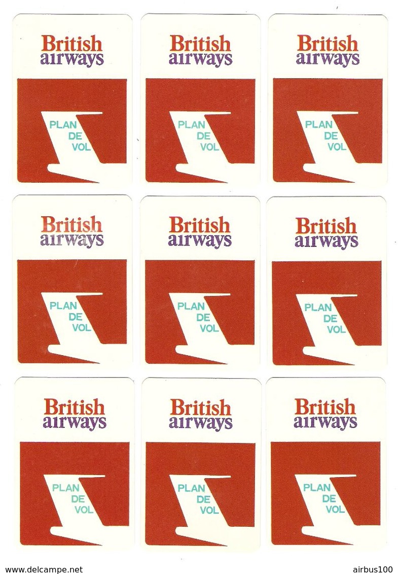 AVION - AVIATION - 18 CARTES JEU DE SOCIÉTÉ BRITISH AIRWAYS PLAN DE VOL - TOUTES SCANNÉES RECTO VERSO - Playing Cards