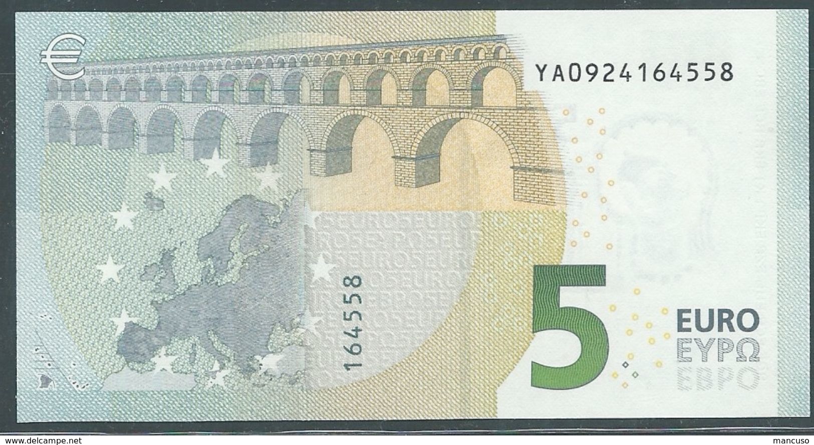 &euro; 5 GREECE  Y001 J5  DRAGHI  UNC - 5 Euro