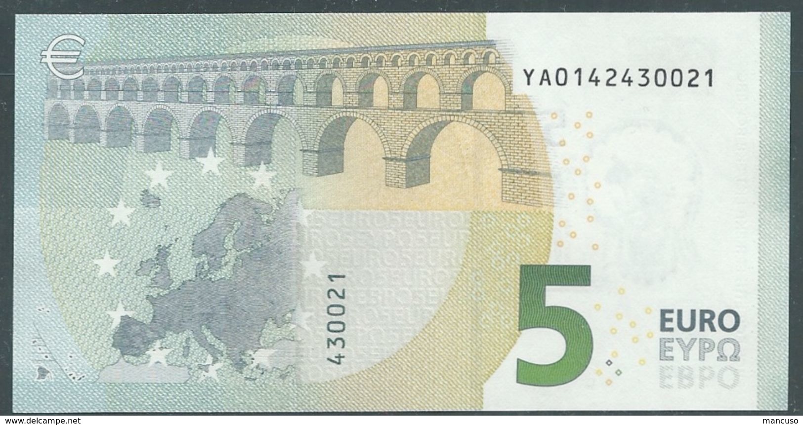 &euro; 5 GREECE  Y001 C6  DRAGHI  UNC - 5 Euro