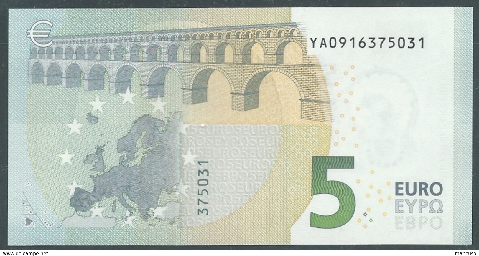 &euro; 5 GREECE  Y001 C3  DRAGHI  UNC - 5 Euro