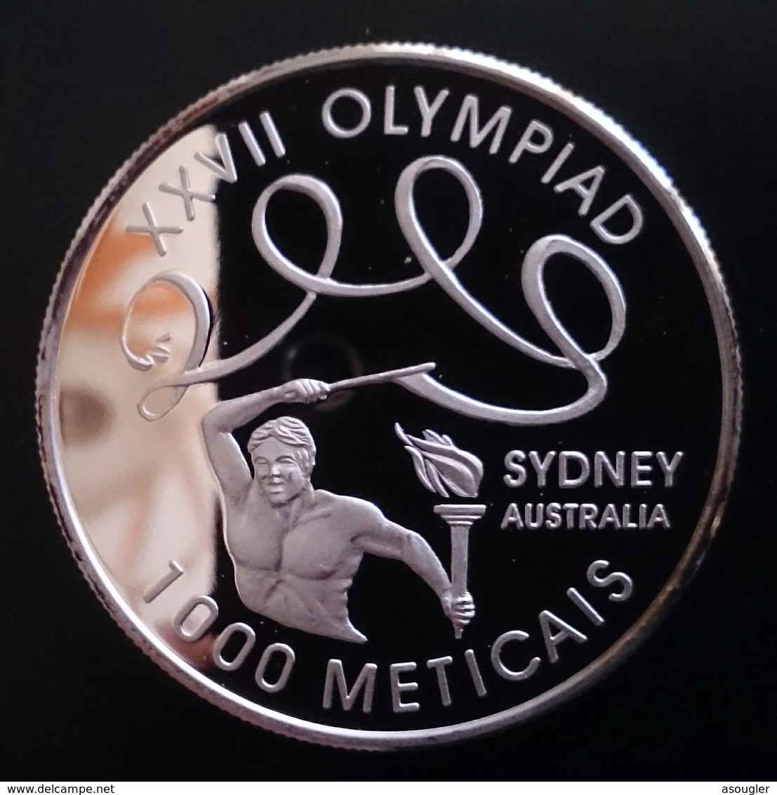MOZAMBIQUE 1000 METICAIS 1998 SILVER PROOF "2000 Summer Olympics - Sydney" Free Shipping Via Registered Air Mail - Mozambique