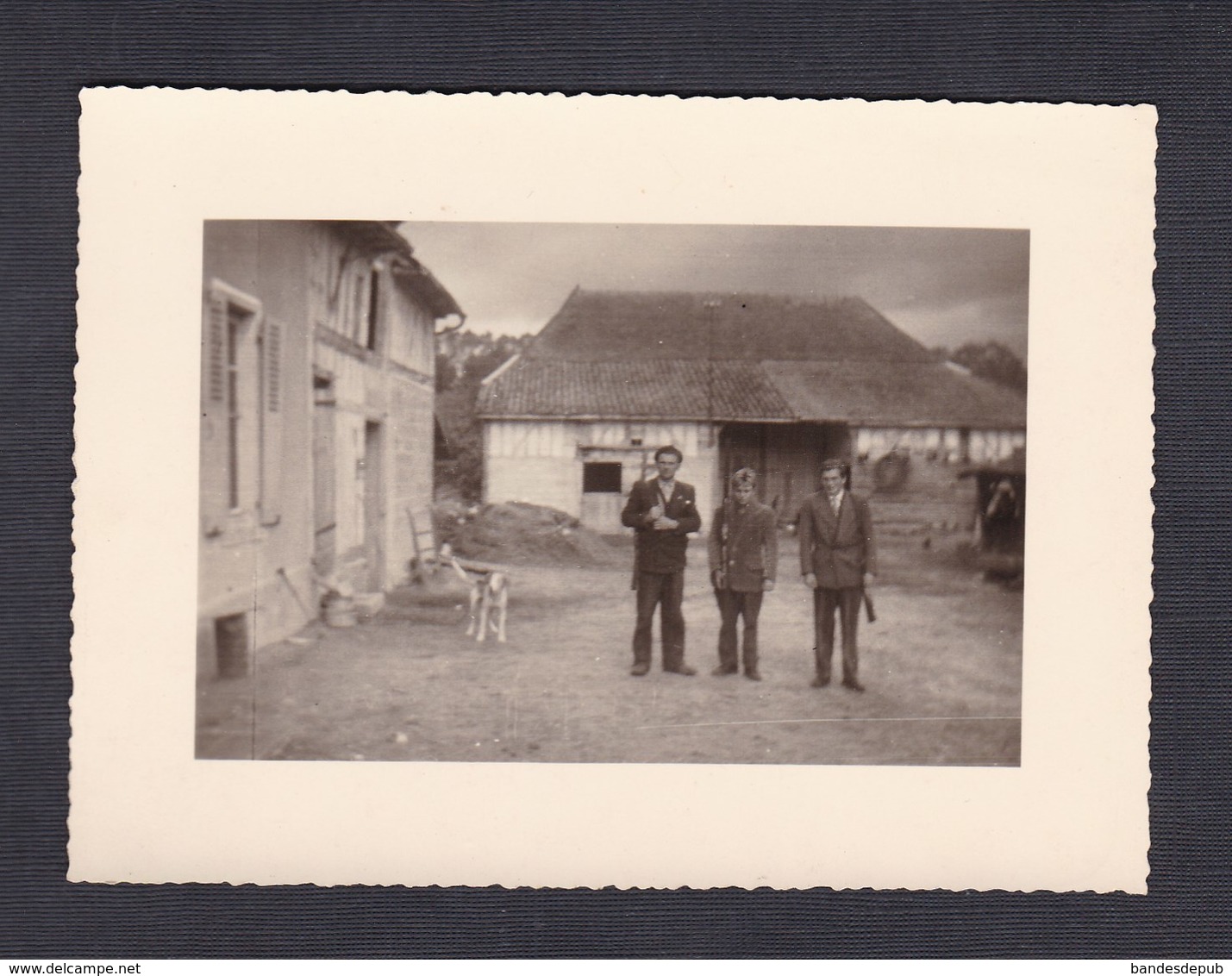 Photo Originale Genealogie Saint St Nabord Aube Agriculture Ferme  ( Animée  Fusil De Chasse  Archives  Famille Drouot ) - Lieux