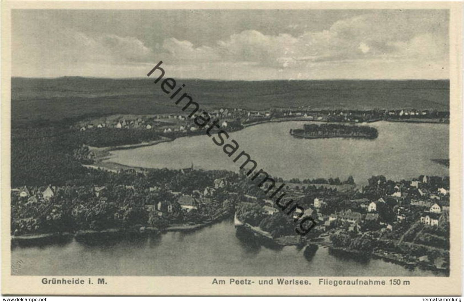 Grünheide I. M. - Am Peetz- Und Werlsee - Fliegeraufnahme 150m 1927 - Verlag W. Meyerheim Berlin - Gruenheide