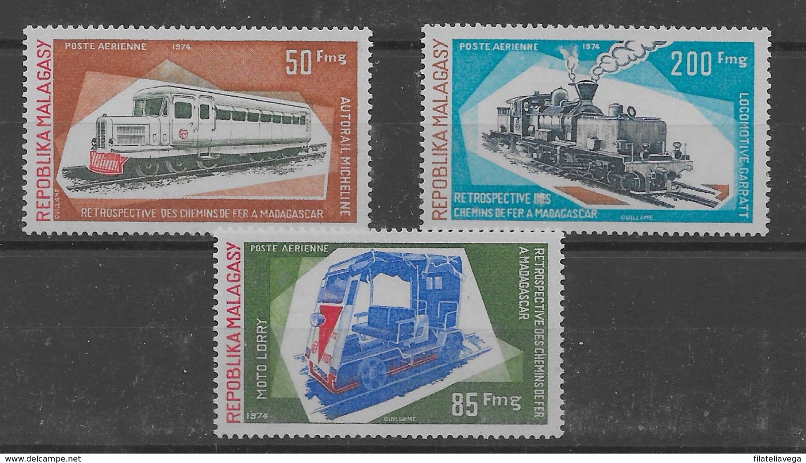 Serie De Madagascar Nº Yvert A-139/41 ** TRENES (TRAINS) - Trenes