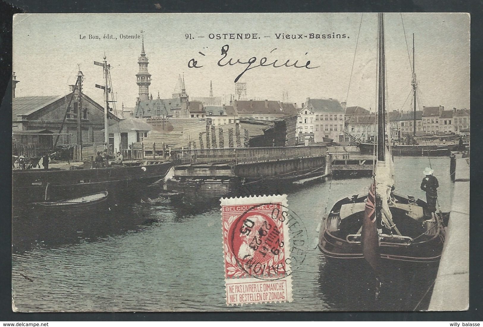 +++ CPA - OOSTENDE  OSTENDE - Vieux Bassins - Bateau - Couleur 1905   // - Oostende