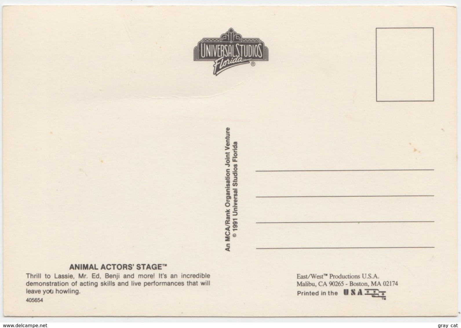 ANIMAL ACTORS' STAGE, UNIVERSAL STUDIOS, FLORIDA, Unused Postcard [20818] - Other & Unclassified