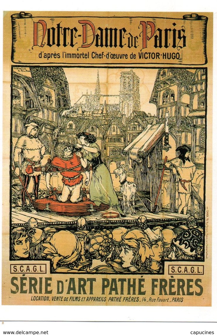 CINEMA -  CP: Affiche Du Film  "Notre Dame De Paris", Film D'Albert Capellani (1911) - Cinéma